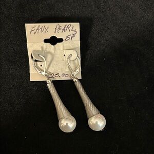 Silver and Pearl Drop Earrings